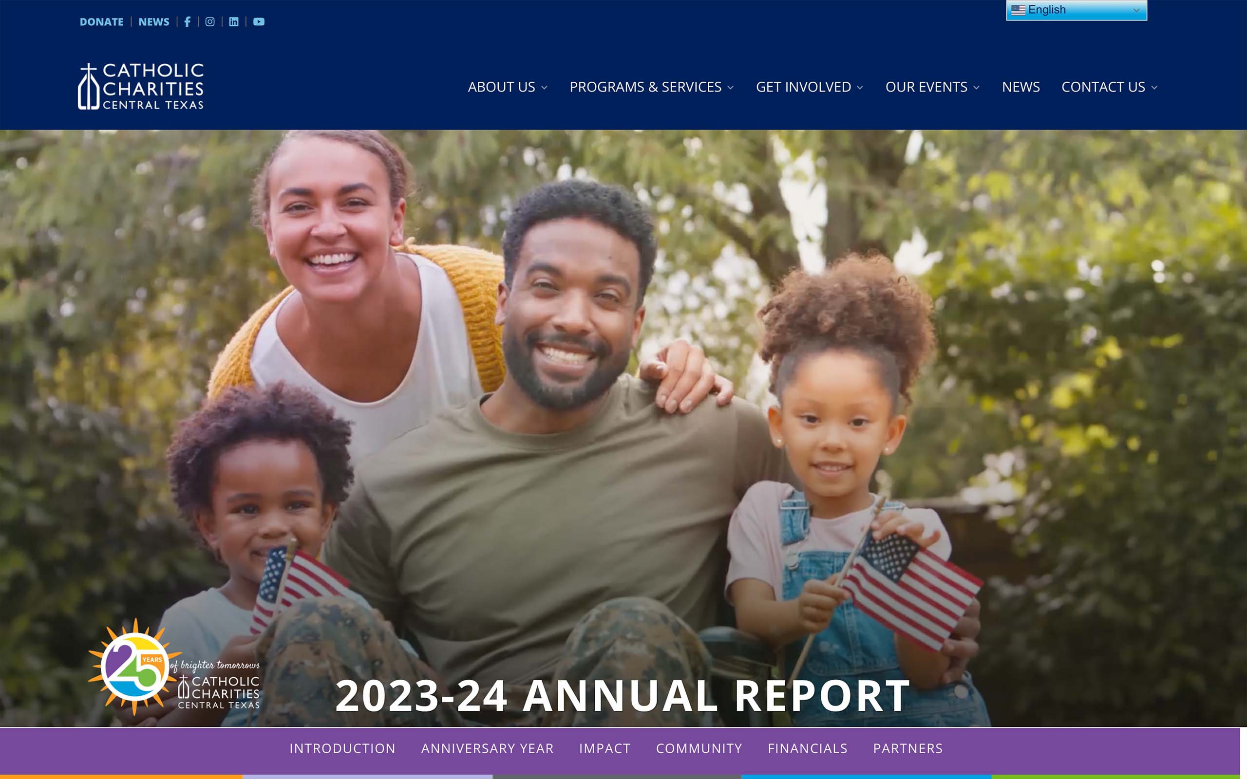 CCCTX Interactive Annual Report Landing Page with Video
